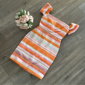 New Anthropologie Hutch Sunrise Striped‎ Off Shoulder Dress